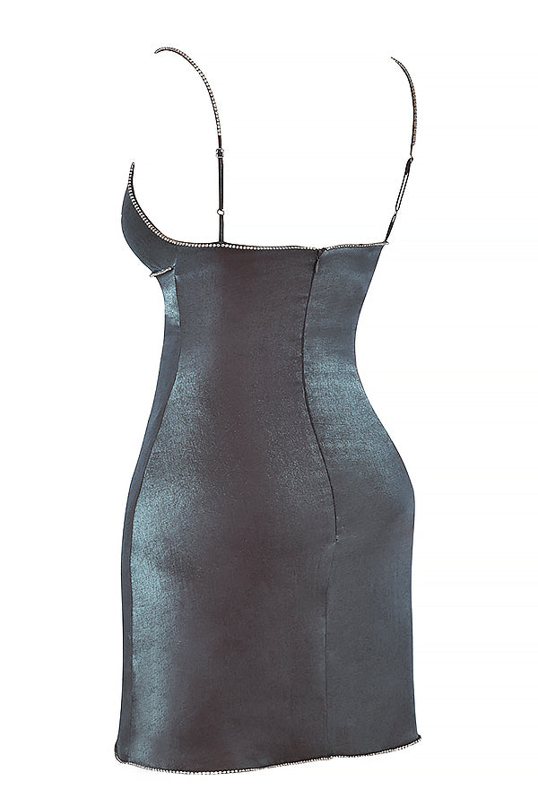 Graphite iridescent mini dress