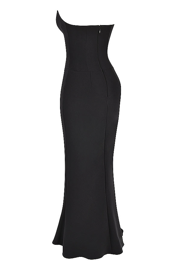 Black strapless corset dress