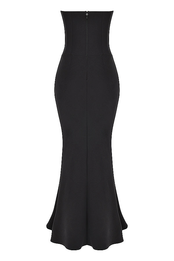 Black strapless corset dress