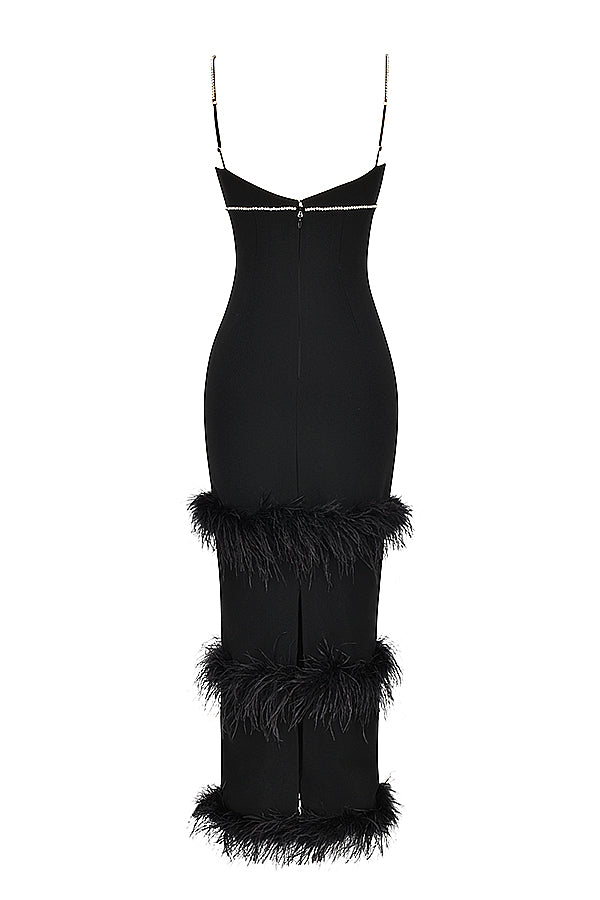 Black crystallized maxi dress