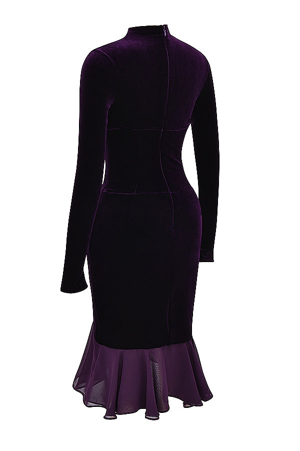 Dark purple velvet corset dress