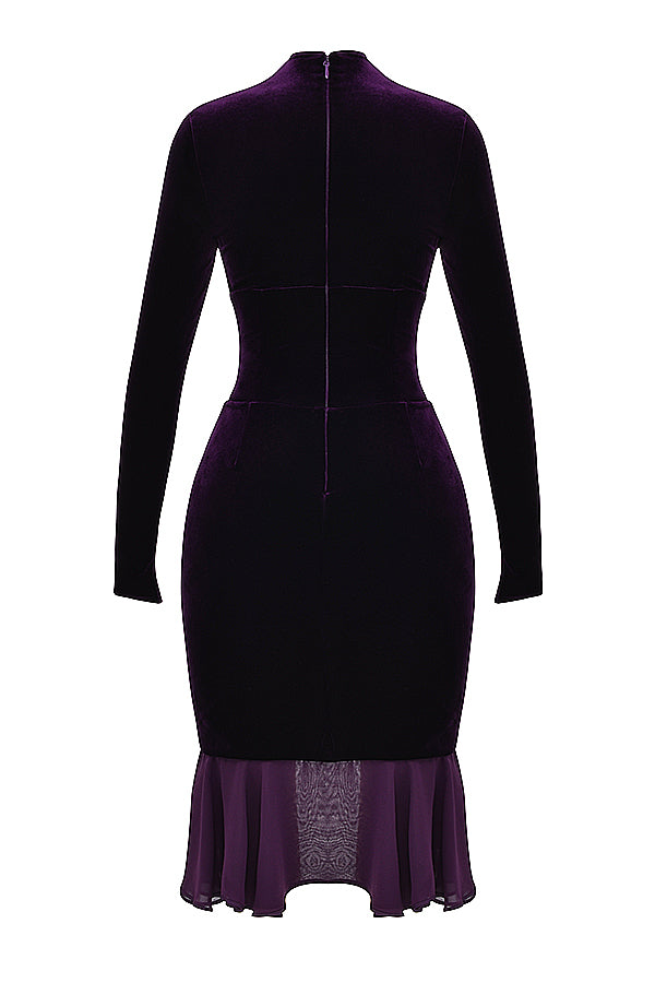 Dark purple velvet corset dress