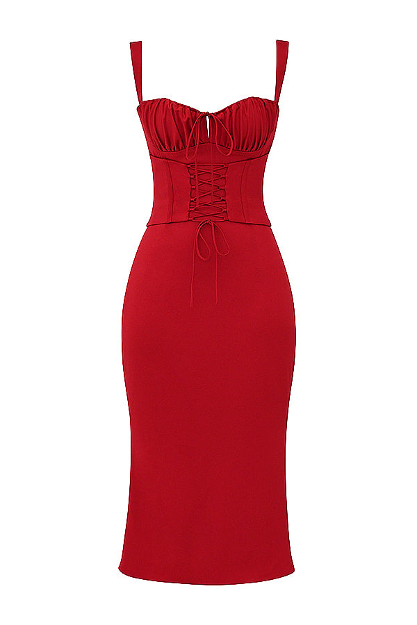 Red rose corset dress