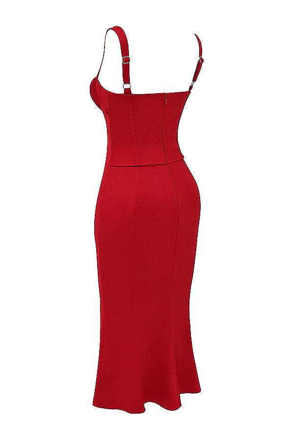 Red rose corset dress