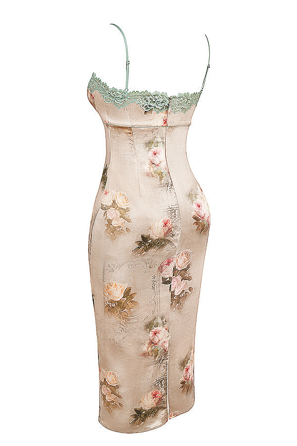 Vintage midi dress with flowers