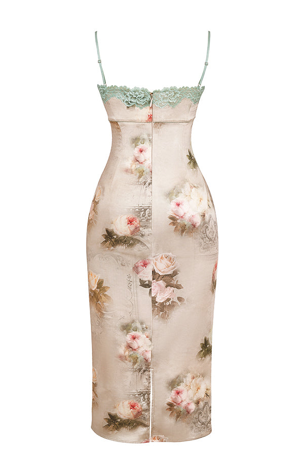 Vintage midi dress with flowers