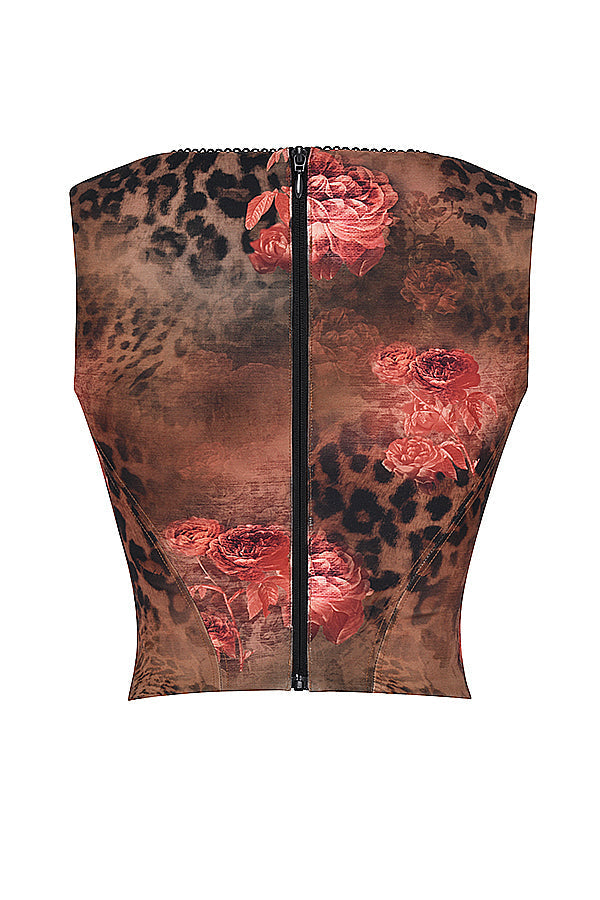 Corset with floral pattern