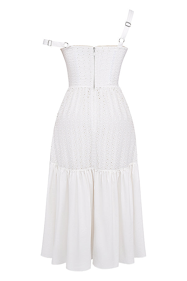 White midi sundress from Broderie Anglaise