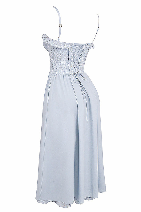 Soft blue Broderie Anglais Midi sundress