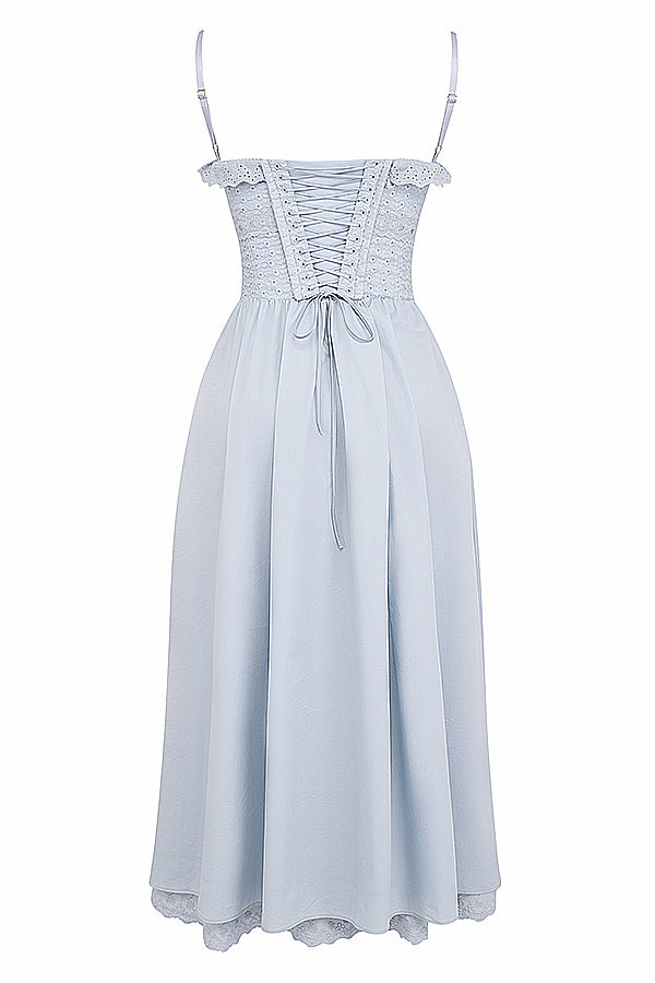 Soft blue Broderie Anglais Midi sundress