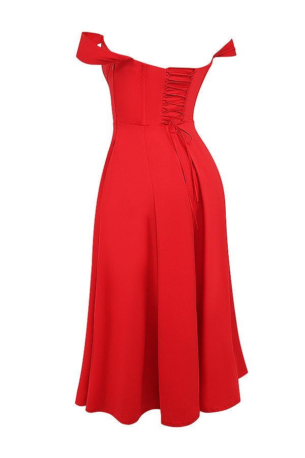 Deep red midi sundress