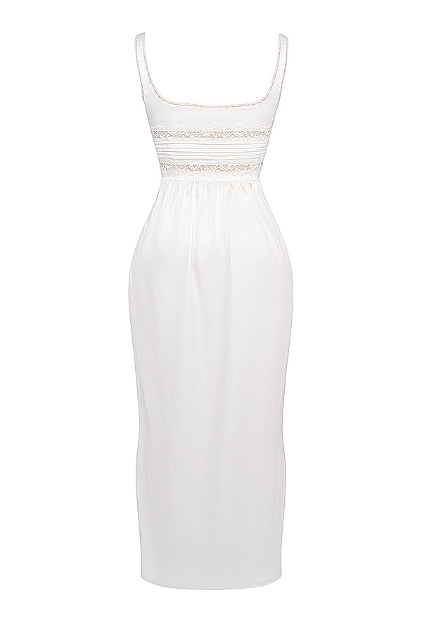 Ivory real silk maxi dress