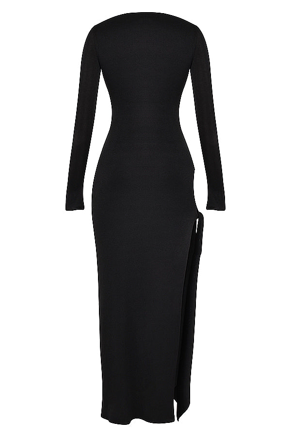 Black maxi dress with cutout