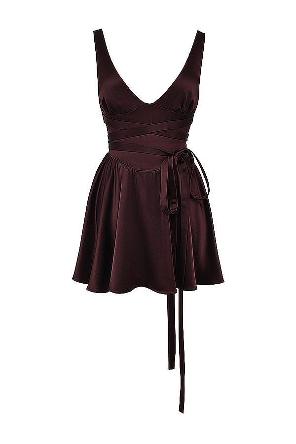 Mini dress with ribbon