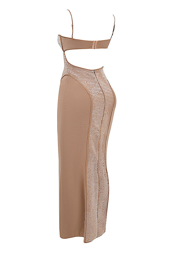 Cafe au Lait maxi dress with sequins