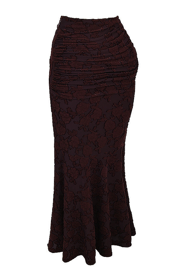 Cocoa halter top with midi skirt