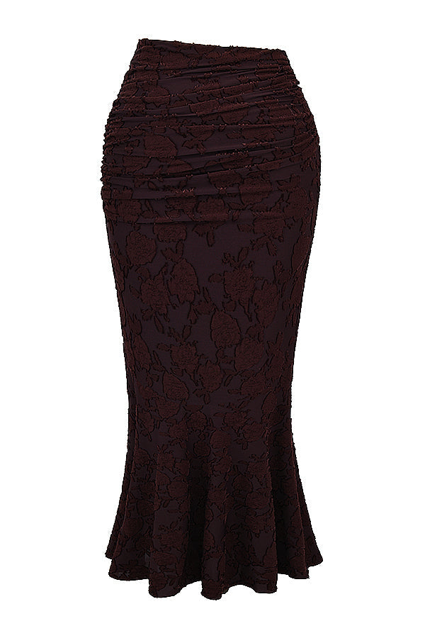 Cocoa halter top with midi skirt