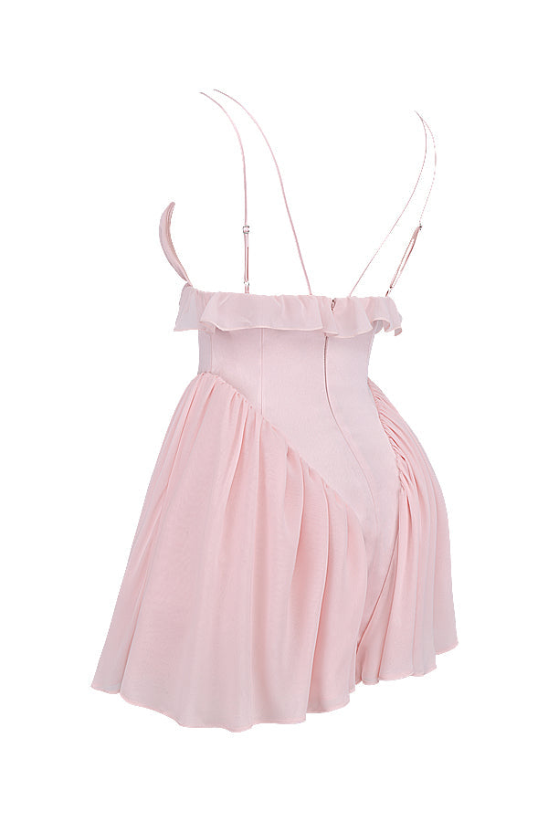 Ballerina pink baby doll mini dress