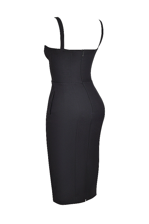 Black sweetheart Midi dress