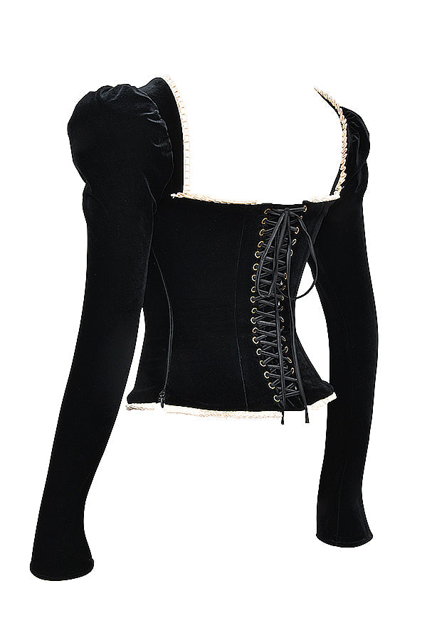 Black velvet corset