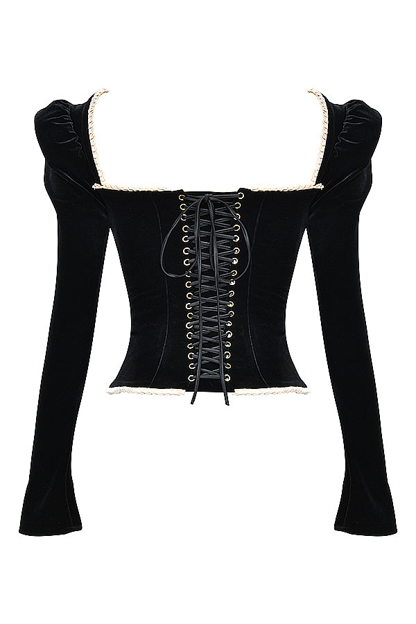 Black velvet corset