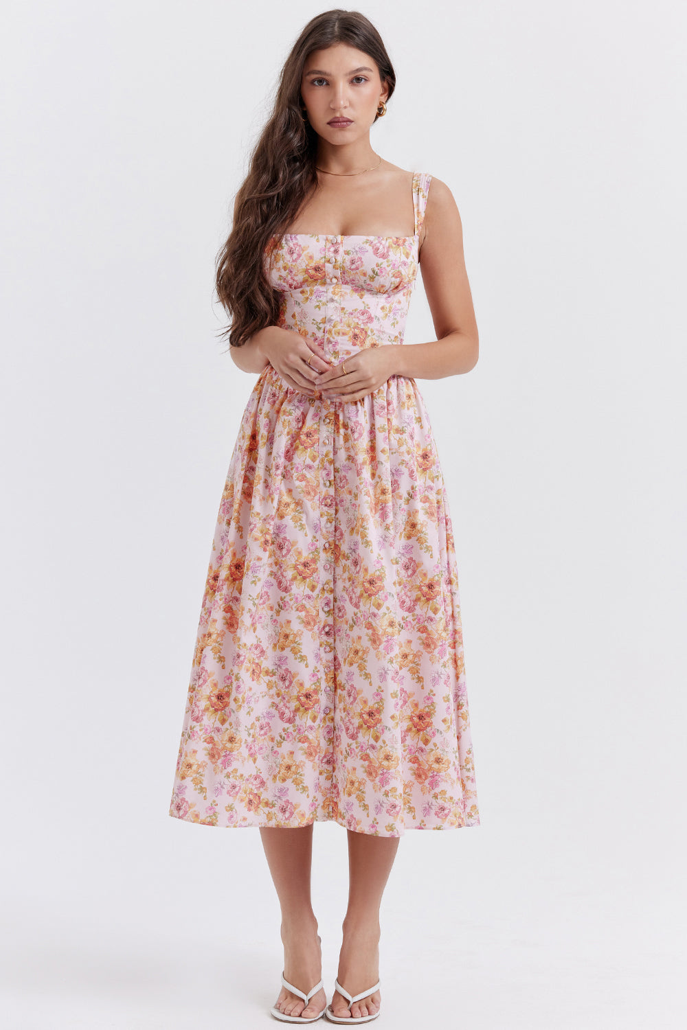 Midi sundress with flowers