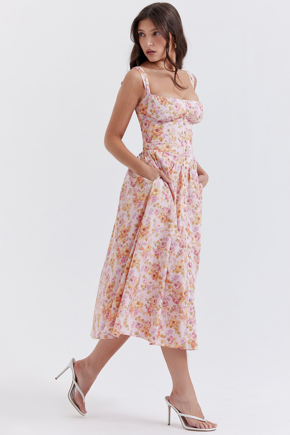 Midi sundress with flowers