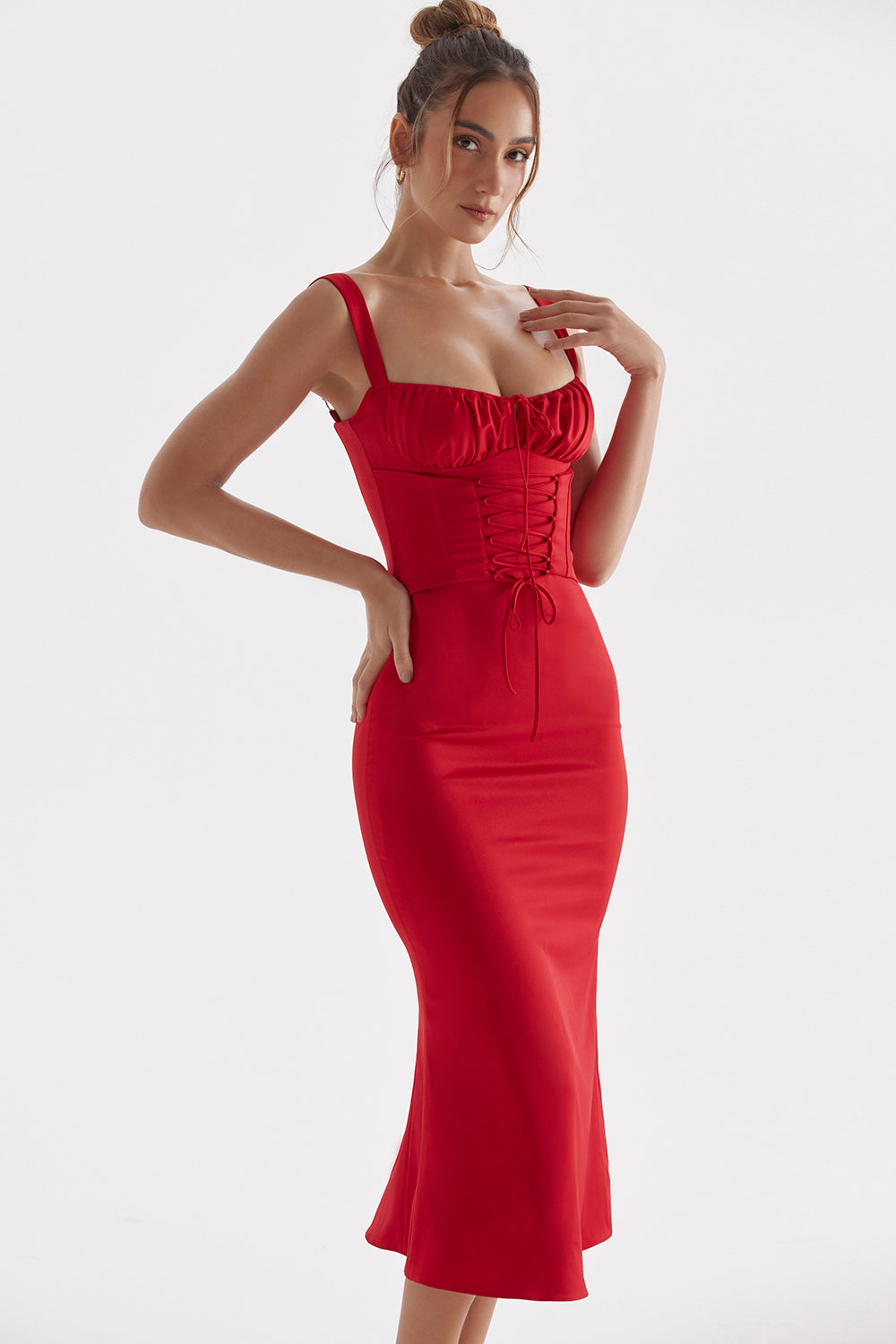 Red rose corset dress