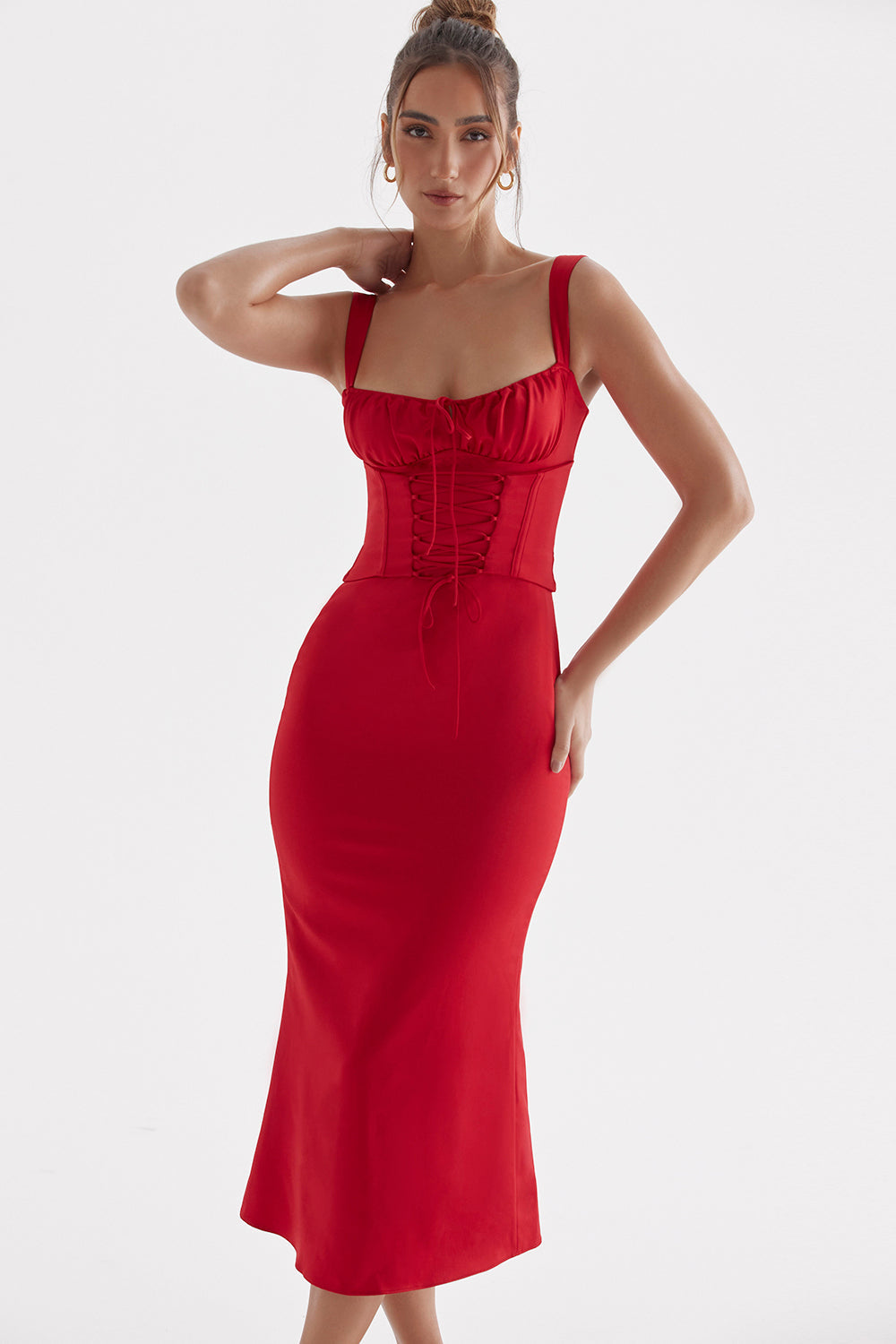 Red rose corset dress